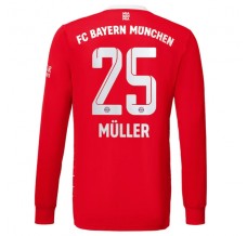 Maglia FC Bayern München Müller 25 Divisa Prima 2022/23 Manica Lunga