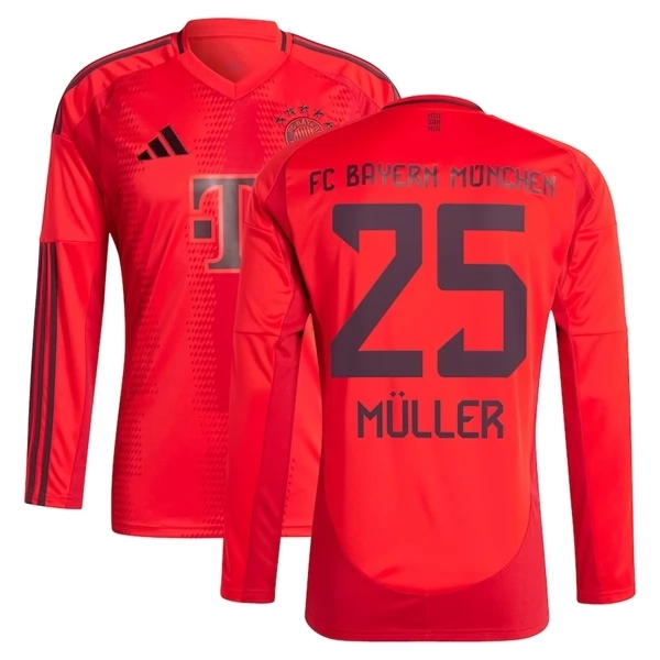 Maglia FC Bayern München Müller 25 Divisa Prima 2024/25 Manica Lunga Maglia FC Bayern München Müller 25 Divisa Prima 2024/25 Manica Lunga