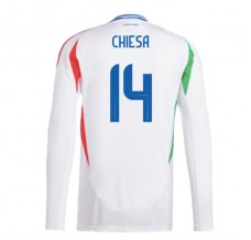 Maglia Italia Chiesa 14 Divisa Trasferta Euro 2024 Manica Lunga
