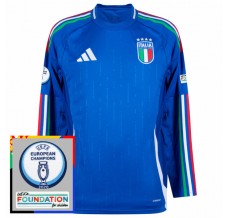 Maglia Italia Divisa Prima Euro 2024 Manica Lunga Patch