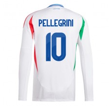 Maglia Italia Pellegrini 10 Divisa Trasferta Euro 2024 Manica Lunga