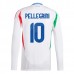 Maglia Italia Pellegrini 10 Divisa Trasferta Euro 2024 Manica Lunga