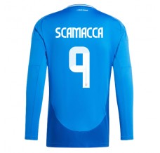 Maglia Italia Scamacca 9 Divisa Prima Euro 2024 Manica Lunga