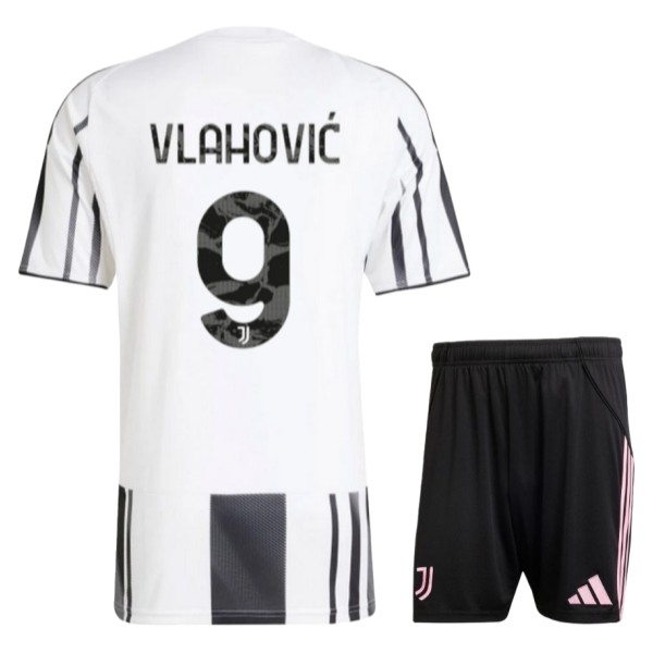 Maglia Juventus FC Vlahović 9 Kit Gara Home Bambino 2025/26 Maglia Juventus FC Vlahović 9 Kit Gara Home Bambino 2025/26