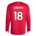 Maglia Liverpool FC Gakpo 18 Divisa Prima 2025/26 Manica Lunga