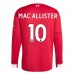 Maglia Liverpool FC Mac Allister 10 Divisa Prima 2025/26 Manica Lunga