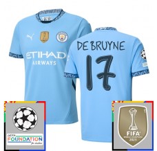 Maglia Manchester City De Bruyne 17 Divisa Prima Champions League With Patch 2024/25