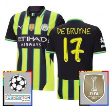 Maglia Manchester City De Bruyne 17 Divisa Trasferta Champions League With Patch 2024/25