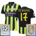 Maglia Manchester City De Bruyne 17 Divisa Trasferta Champions League With Patch 2024/25
