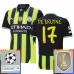 Maglia Manchester City De Bruyne 17 Divisa Trasferta Champions League With Patch 2024/25