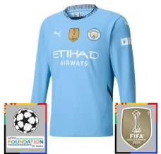 Maglia Manchester City Divisa Prima Champions League With Patch 2024/25 Manica Lunga Maglia Manchester City Divisa Prima Champions League With Patch 2024/25 Manica Lunga