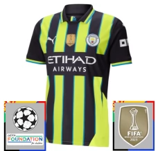 Maglia Manchester City Divisa Trasferta Champions League With Patch 2024/25 Maglia Manchester City Divisa Trasferta Champions League With Patch 2024/25