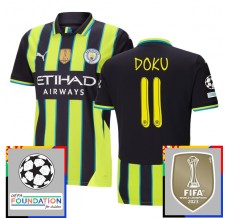 Maglia Manchester City Doku 11 Divisa Trasferta Champions League With Patch 2024/25