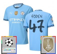 Maglia Manchester City Foden 47 Divisa Prima Champions League With Patch 2024/25