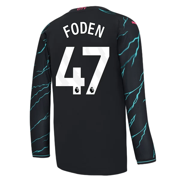 Maglia Manchester City Foden 47 Divisa Terza 2023/24 Manica Lunga Maglia Manchester City Foden 47 Divisa Terza 2023/24 Manica Lunga