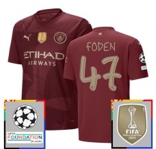Maglia Manchester City Foden 47 Divisa Terza Champions League With Patch 2024/25