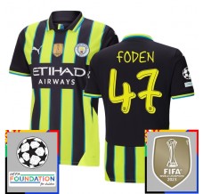 Maglia Manchester City Foden 47 Divisa Trasferta Champions League With Patch 2024/25