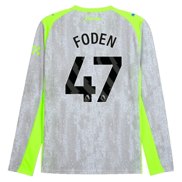 Maglia Manchester City Foden 47 Kit Gara Third 2025/26 Maniche Lunghe Maglia Manchester City Foden 47 Kit Gara Third 2025/26 Maniche Lunghe