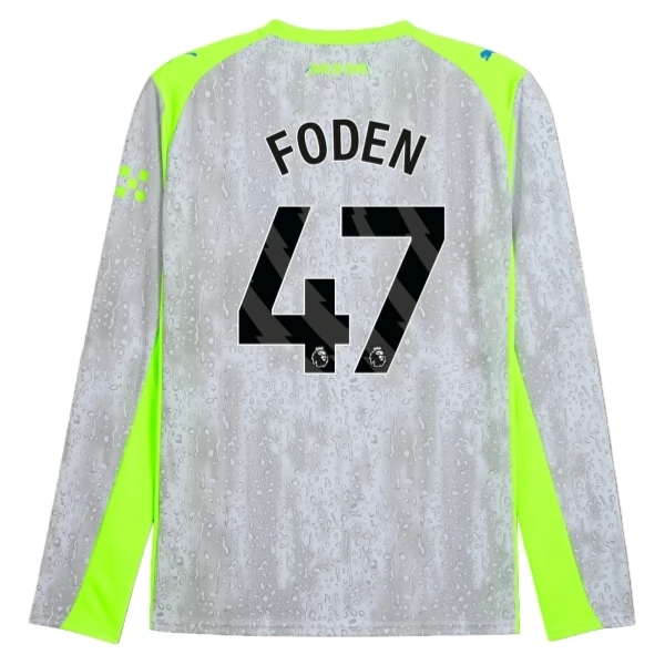 Maglia Manchester City Foden 47 Kit Gara Third 2025/26 Maniche Lunghe Maglia Manchester City Foden 47 Kit Gara Third 2025/26 Maniche Lunghe