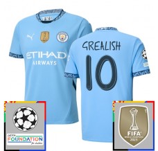 Maglia Manchester City Grealish 10 Divisa Prima Champions League With Patch 2024/25