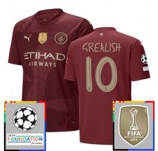 Maglia Manchester City Grealish 10 Divisa Terza Champions League With Patch 2024/25