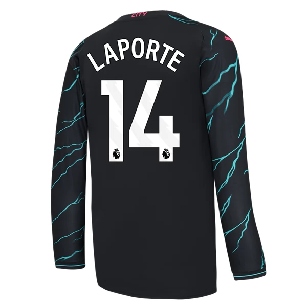Maglia Manchester City Laporte 14 Divisa Terza 2023/24 Manica Lunga Maglia Manchester City Laporte 14 Divisa Terza 2023/24 Manica Lunga