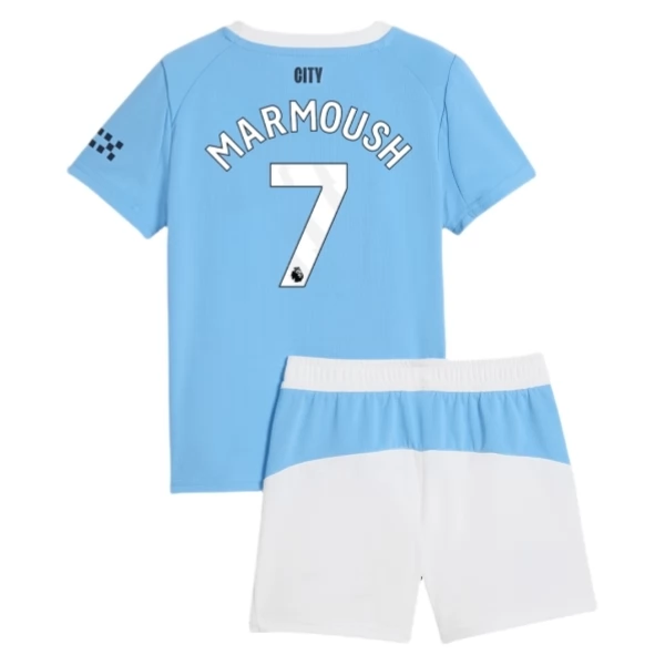 Maglia Manchester City Marmoush 7 Bambino Divisa Prima 2025/26 Maglia Manchester City Marmoush 7 Bambino Divisa Prima 2025/26
