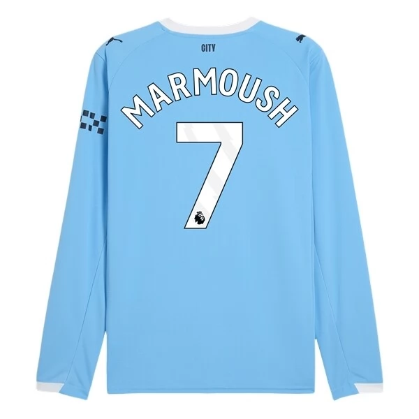 Maglia Manchester City Marmoush 7 Divisa Prima 2025/26 Manica Lunga Maglia Manchester City Marmoush 7 Divisa Prima 2025/26 Manica Lunga