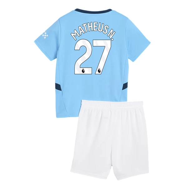 Maglia Manchester City Matheus N. 27 Bambino Divisa Prima 2024/25 Maglia Manchester City Matheus N. 27 Bambino Divisa Prima 2024/25