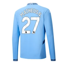 Maglia Manchester City Matheus N. 27 Divisa Prima 2024/25 Manica Lunga