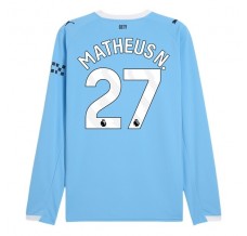 Maglia Manchester City Matheus N. 27 Divisa Prima 2025/26 Manica Lunga