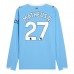 Maglia Manchester City Matheus N. 27 Divisa Prima 2025/26 Manica Lunga