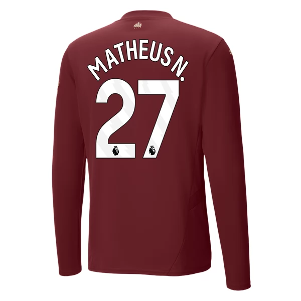 Maglia Manchester City Matheus N. 27 Divisa Terza 2024/25 Manica Lunga Maglia Manchester City Matheus N. 27 Divisa Terza 2024/25 Manica Lunga