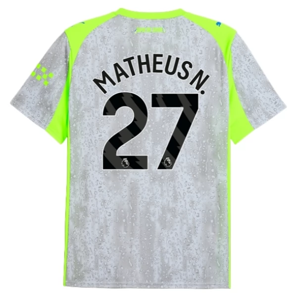 Maglia Manchester City Matheus N. 27 Divisa Terza 2025/26 Maglia Manchester City Matheus N. 27 Divisa Terza 2025/26