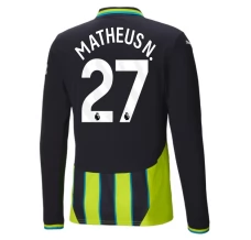 Maglia Manchester City Matheus N. 27 Divisa Trasferta 2024/25 Manica Lunga