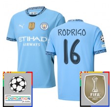 Maglia Manchester City Rodrigo 16 Divisa Prima Champions League With Patch 2024/25