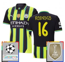 Maglia Manchester City Rodrigo 16 Divisa Trasferta Champions League With Patch 2024/25