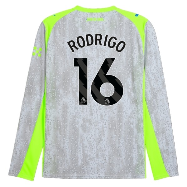 Maglia Manchester City Rodrigo 16 Kit Gara Third 2025/26 Maniche Lunghe Maglia Manchester City Rodrigo 16 Kit Gara Third 2025/26 Maniche Lunghe