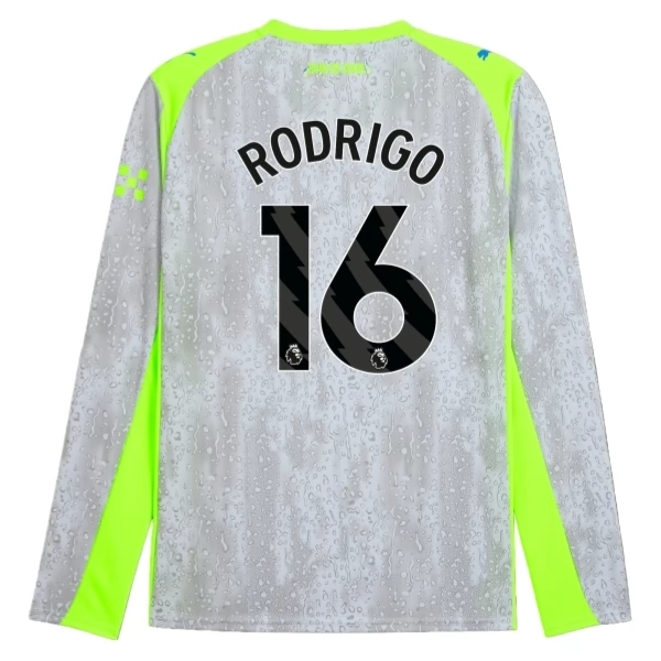 Maglia Manchester City Rodrigo 16 Kit Gara Third 2025/26 Maniche Lunghe Maglia Manchester City Rodrigo 16 Kit Gara Third 2025/26 Maniche Lunghe