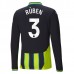 Maglia Manchester City Rúben 3 Divisa Trasferta 2024/25 Manica Lunga