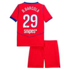 Maglia Paris Saint Germain B.Barcola 29 Bambino Divisa Terza 2025/26