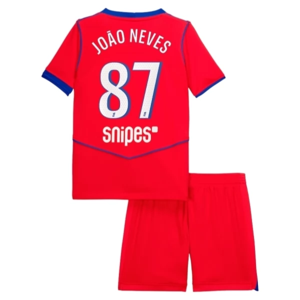 Maglia Paris Saint Germain João Neves 87 Bambino Divisa Terza 2025/26 Maglia Paris Saint Germain João Neves 87 Bambino Divisa Terza 2025/26