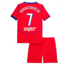 Maglia Paris Saint Germain Kvaratskhelia 7 Bambino Divisa Terza 2025/26