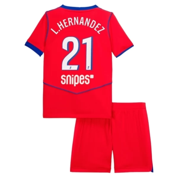 Maglia Paris Saint Germain L.Hernandez 21 Bambino Divisa Terza 2025/26 Maglia Paris Saint Germain L.Hernandez 21 Bambino Divisa Terza 2025/26