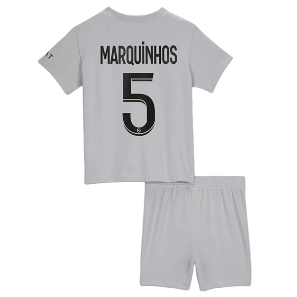 Maglia Paris Saint-Germain Marquinhos 5 Bambino Divisa Trasferta 2022/23 Maglia Paris Saint-Germain Marquinhos 5 Bambino Divisa Trasferta 2022/23
