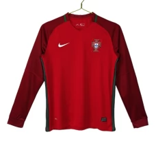 Maglia Portogallo Kit Gara Home Retro 2016 Maniche Lunghe