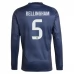 Maglia Real Madrid Bellingham 5 Divisa Trasferta 2025/26 Manica Lunga