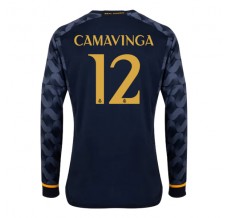 Maglia Real Madrid Camavinga 12 Divisa Trasferta 2023/24 Manica Lunga