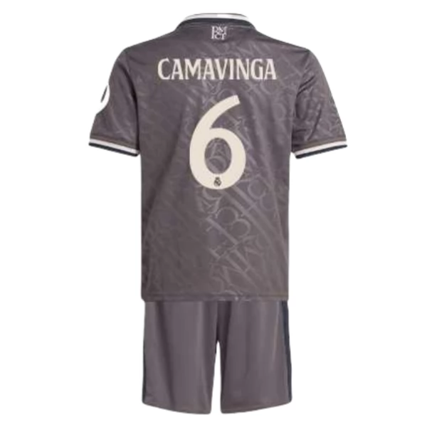 Maglia Real Madrid Camavinga 6 Bambino Divisa Terza 2024/25 Maglia Real Madrid Camavinga 6 Bambino Divisa Terza 2024/25