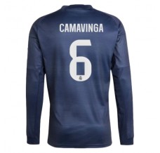 Maglia Real Madrid Camavinga 6 Divisa Trasferta 2025/26 Manica Lunga